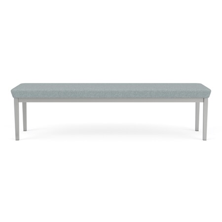Lesro Lenox Steel 3 Seat Bench, Ash (Blue) Seat, Ash Back, 67 W 21 L 18.5 H, Linette Vinyl Seat LS3001